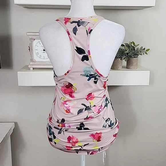 Athleta Pink Floral Print Racerback Tank Top - Picture 4 of 8